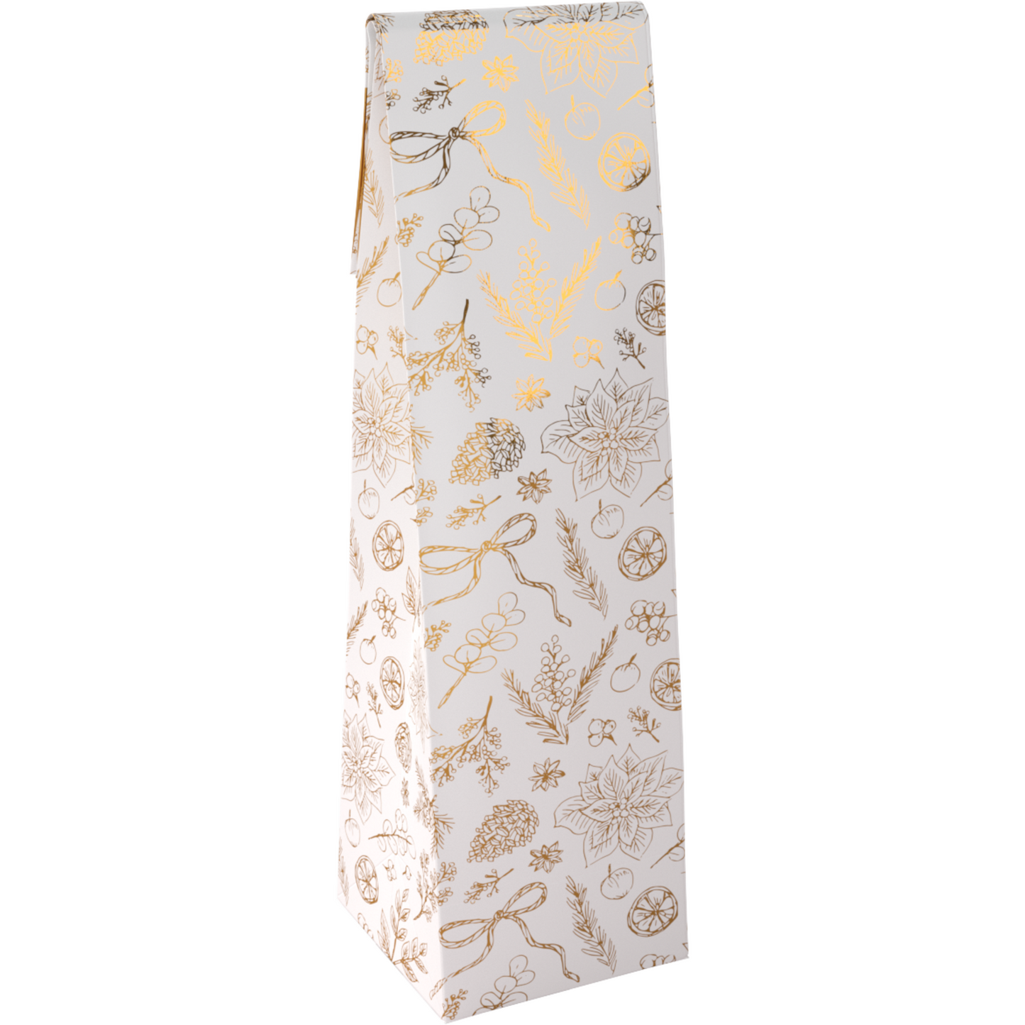 Klika -  Fleszak | 9.5x41x9.5cm | Botanical | papier + PE | wit/goud | 100 stuks