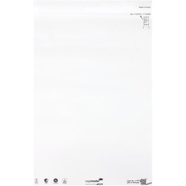 Legamaster - Flipchartpapier Sketch ECO, ft 98 x 65 cm, blanco, 20 vel, pak van 5 stuks