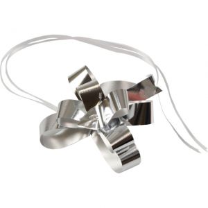 Klika - Arco da tirare / arco rapido 19mm ARGENTO metallico 100 pezzi diametro 10cm