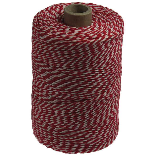 Klika - Cotton rope, red-white, 200 g spool, approx. 250 m