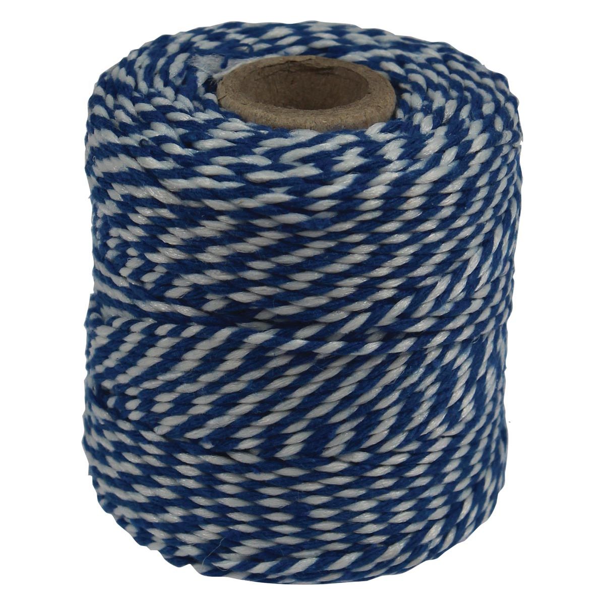 Merkloos - Katoentouw, blauw-wit, klos van 50 g, ongeveer 55 m