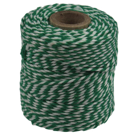 Klika - Baumwollseil, grün-weiß, 50 g Spule, ca. 55 m