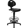 Topstar - Taburete superior Tec 20, con reposapiés cromado, con tapas de ajuste, negro