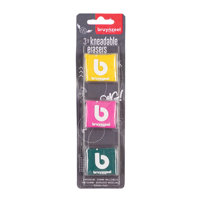 Bruynzeel - Kneedgum Teens blister da 3 pezzi assortiti | 12 pezzi