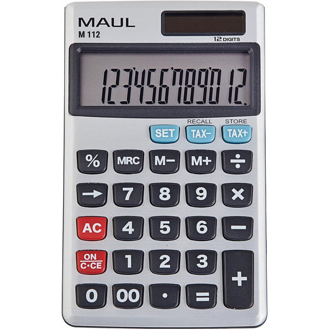 Maul - calcolatrice tascabile professionale M112, argento