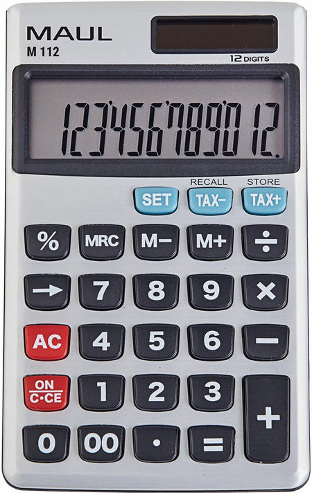 Maul - calculadora de bolsillo profesional M112, plateada