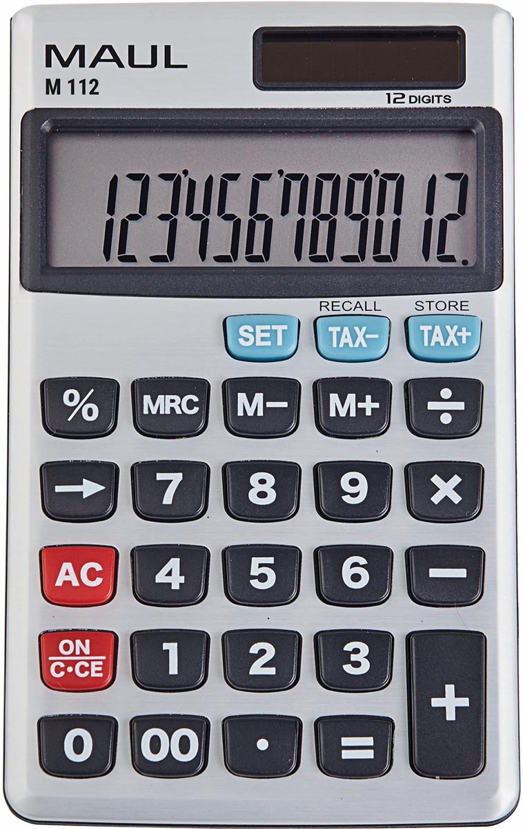 Maul -  professioneel zakrekenmachine M112, zilver