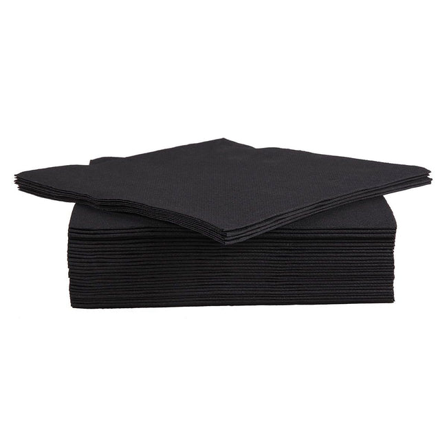 Cosy -   Trendy servet, 38 x 38 cm, zwart, 40 stuks