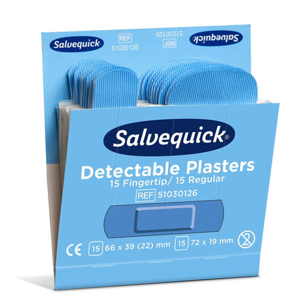 Salvequick -  Pleisters blauw detectabel mix 6x30st