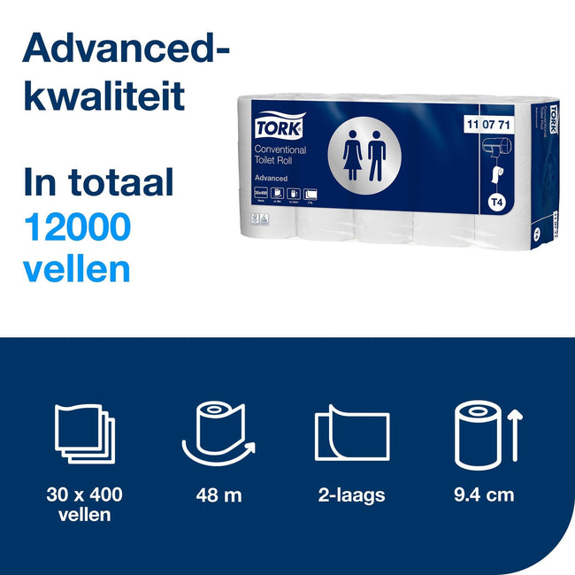 Tork -  Toiletpapier t4 advanced 2laags wit 110771