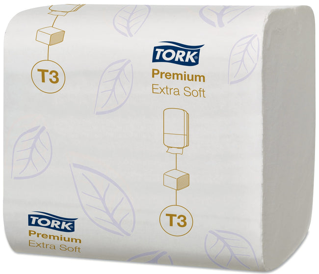 Tork -  Toiletpapier t3 premium gevouwen wit 114276