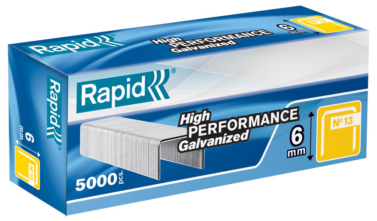 Rapid - Agrafes 13/6 galvanisées standard 5000 pièces