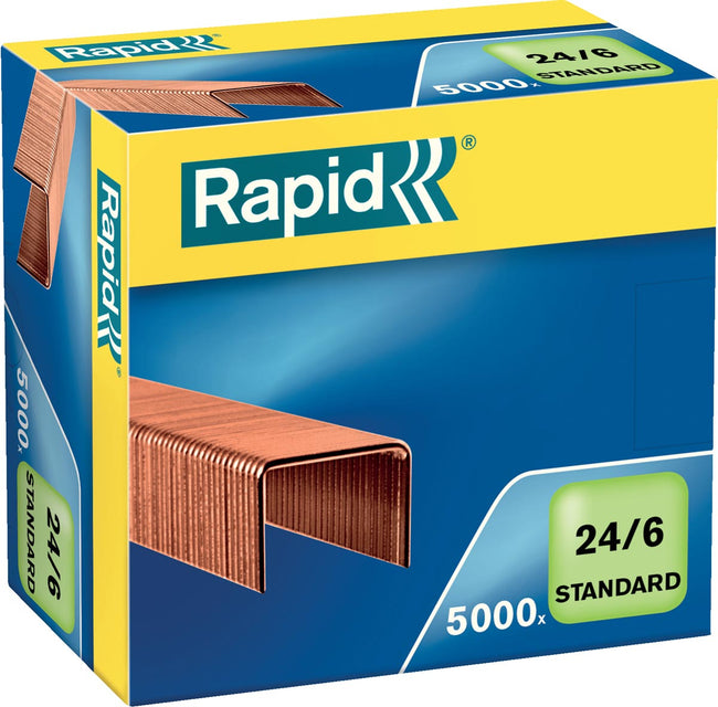 Rapid -  Nietjes 24/6, koper, doos van 5.000 nietjes