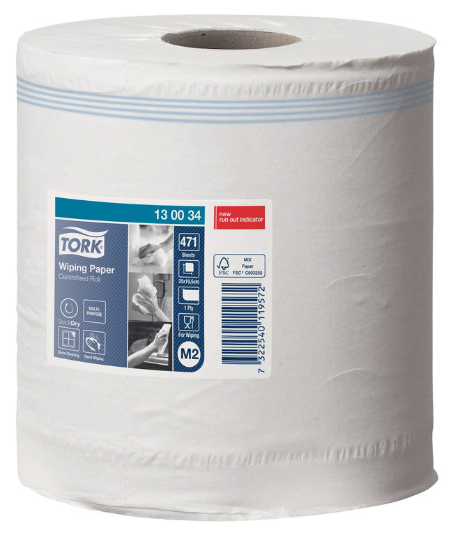 Tork -  Poetspapier m2 premium 1laags 165m wit | 32 stuks
