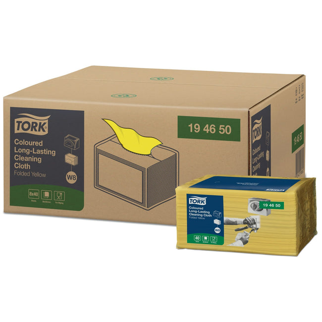 Tork -  Reinigingsdoek w8 premium 1laags geel