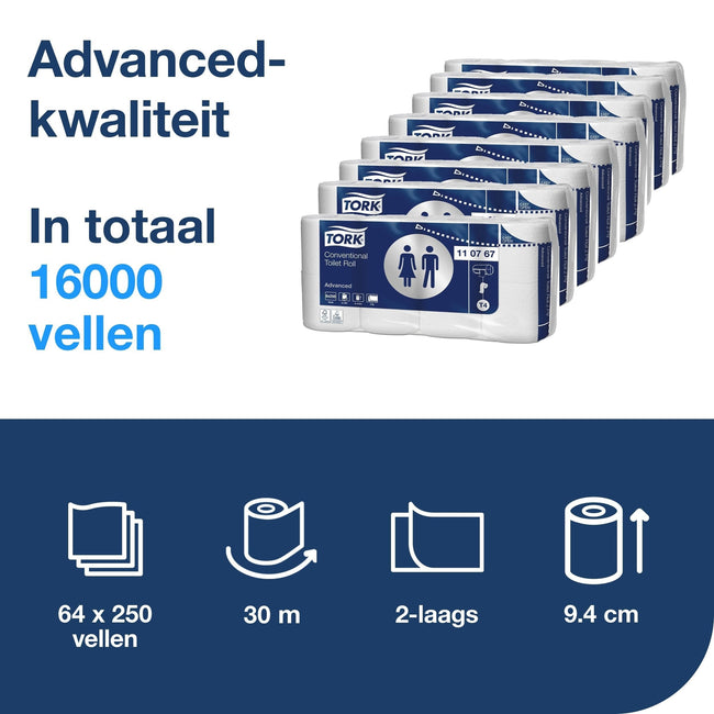 Tork -  Toiletpapier t4 advanced 2laags 250 vel wit