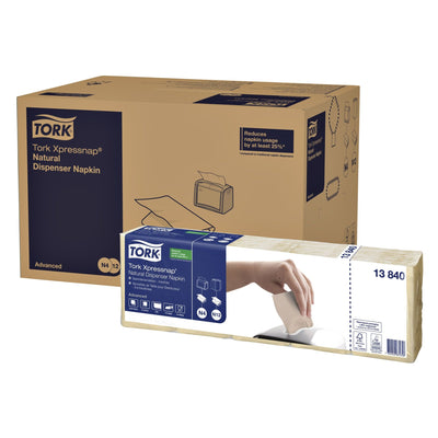 Tork -  Servet n4 advanced vierdevouw 1laags naturel