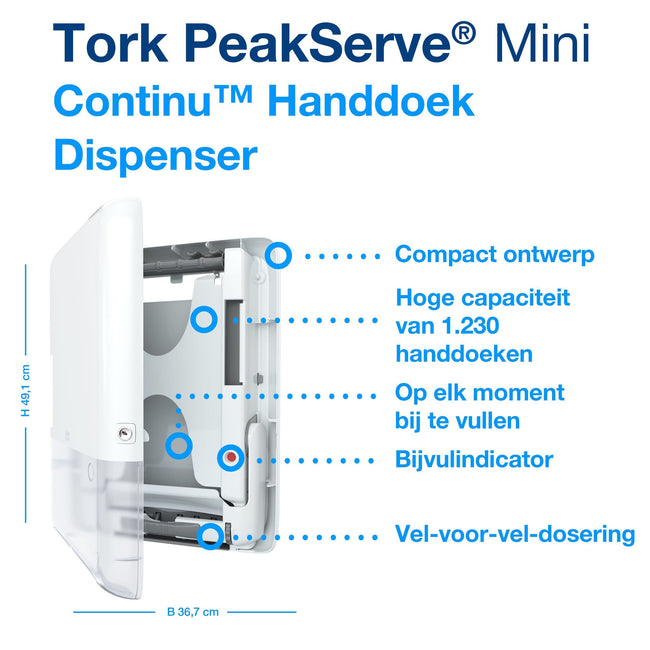 Tork -  Handdoekdispenser h5 elevation klein wit