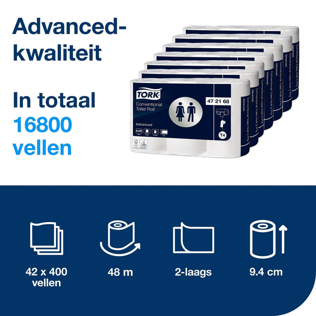 Tork -  Toiletpapier t4 advanced 2laags wit 472168