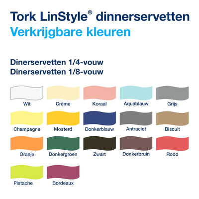 Tork -  Dinerservet linstyle premium wit 478180 | 14 stuks