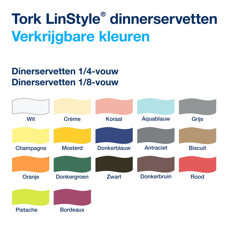 Tork -  Dinerservet linstyle premium wit 478180 | 14 stuks