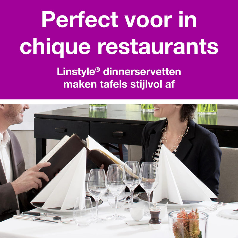 Tork -  Dinerservet linstyle premium wit 478180 | 14 stuks