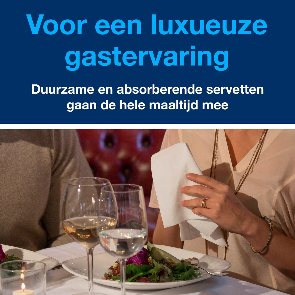 Tork -  Dinerservet linstyle premium wit 478180 | 14 stuks