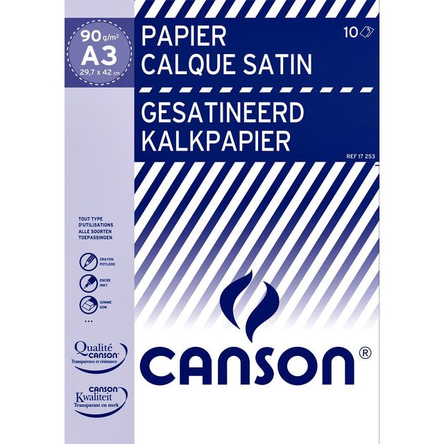 Canson - kalkpapier ft 29,7 x 42 cm (A3), etui van 10 blad