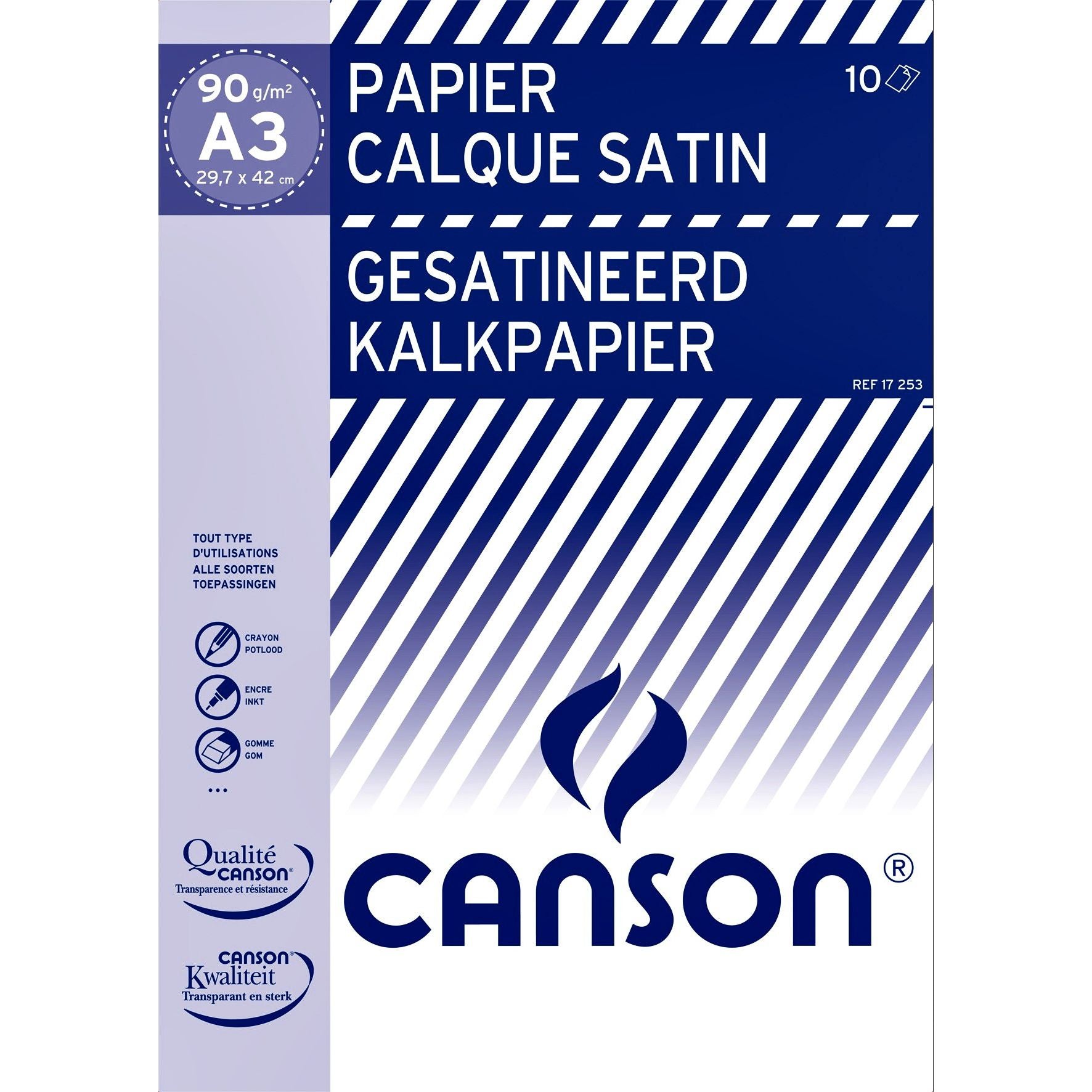Canson -  Kalkpapier  10vel 90gr a3 doorschijnend