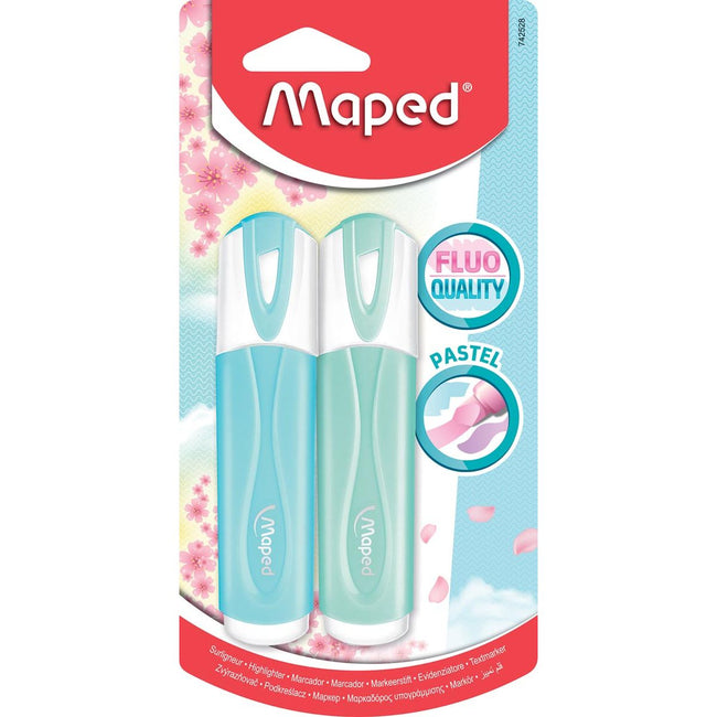 Maped - markeerstift Color'Peps, geassorteerde pastelkleuren, 2 stuks op blister