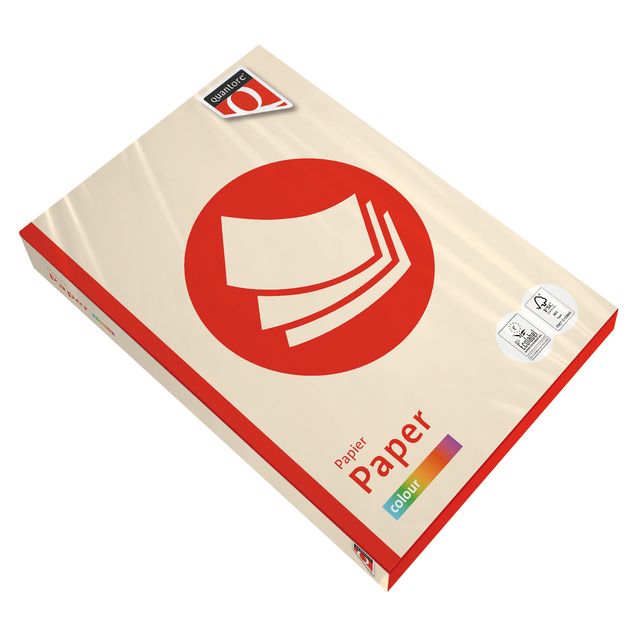 Quantore - Papel fotocopia Color A4 160gr crema 250 hojas | 5 piezas