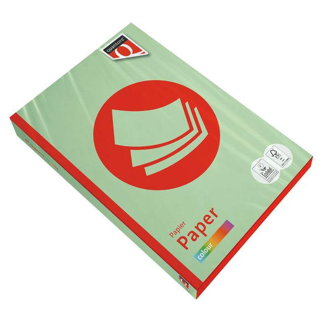 Quantore - Carta per fotocopie Colore A4 120gr verde mela 250 fogli | 5 pezzi