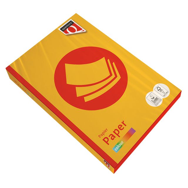Quantore -  Kopieerpapier colour a4 120gr diepgeel | 5 stuks