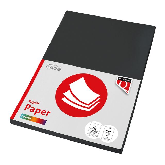 Quantore - Papier copie Couleur A4 120gr noir 100 feuilles