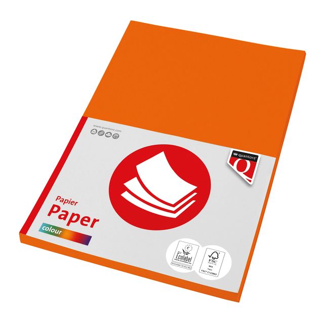 Quantore - Papel de fotocopia Color A4 120gr naranja 100 hojas | 10 piezas