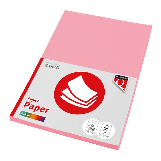 Quantore - Carta per fotocopie Colore A4 120gr rosa 100 fogli