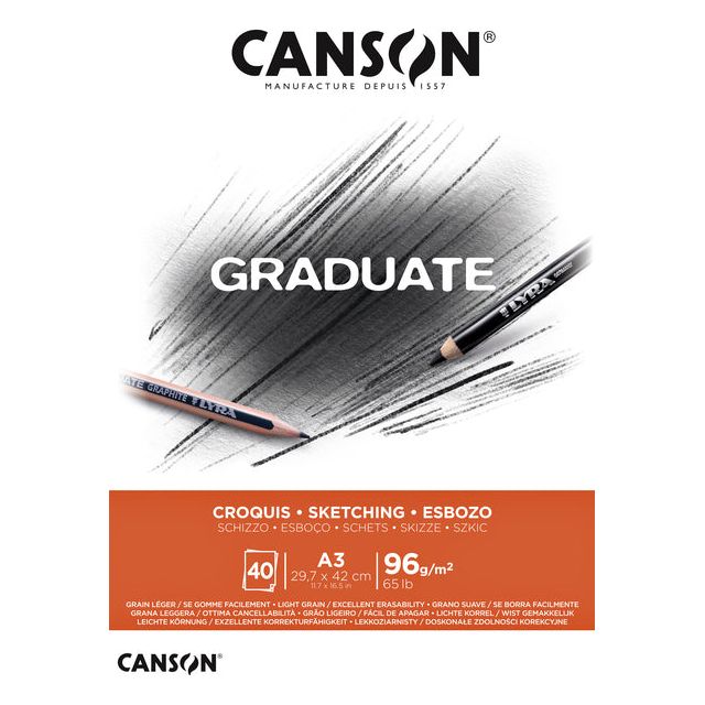 CANSON - BLOCK BLOCK CANSON GRAD CROQ A3 40V 96GR | 1 pièce