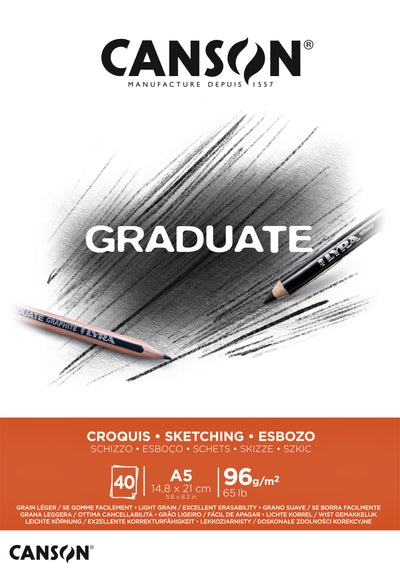 Canson - Sketch paper Graduate Sketch 40 sheets 96gr A5 natural white