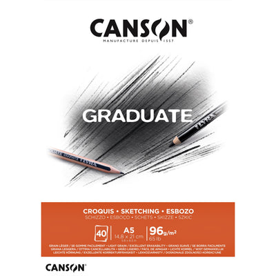 Canson -  Schetspapier  graduate sketch 96gr a5 wit