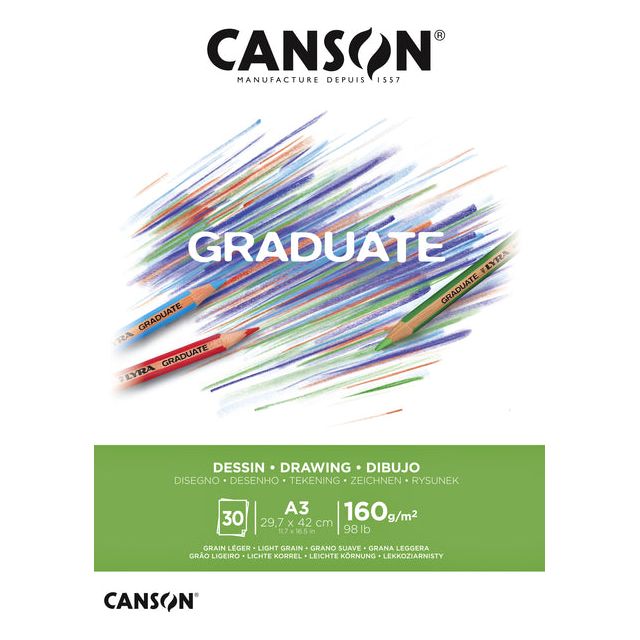 Canson - Zeichnen von Block Canson Grad des A3 30V 160gr | 5 Stücke