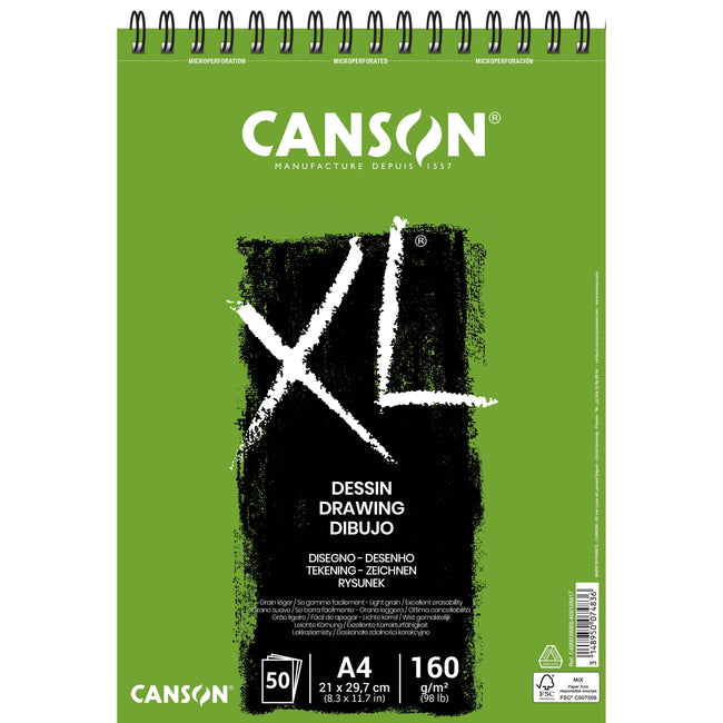 Canson -  Tekenpapier XL Drawing 50vel 160gr A4 wit