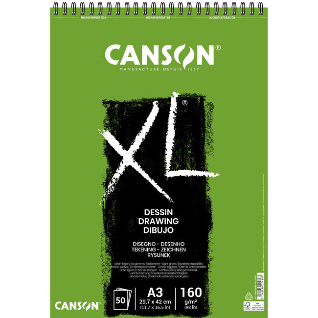 Canson - Drawing paper XL Drawing 50 sheets 160gr A3 white