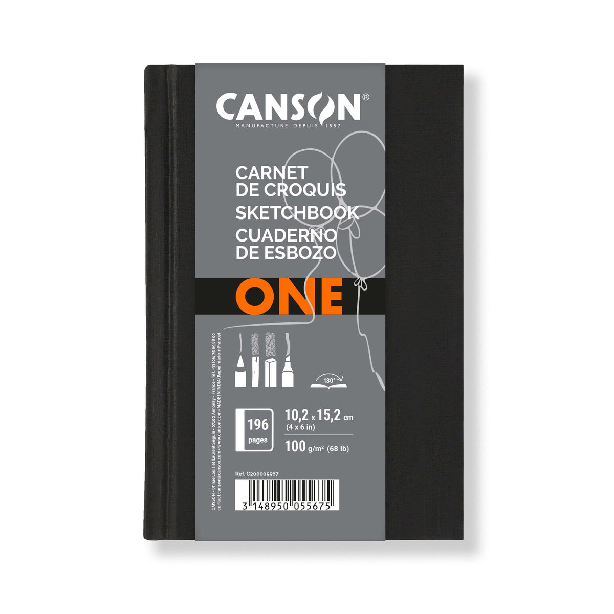 Canson -  Schetsboek  art book one hardcover 102x152mm | 6 stuks