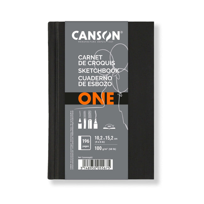 Canson - Skizzenbuch Art Book One Hardcover 98 Blatt 100gr 102x152mm weiß