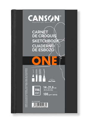 Canson - Sketchbook Art Book One couverture rigide 98 feuilles 100gr 140x216mm blanc | 6 pièces