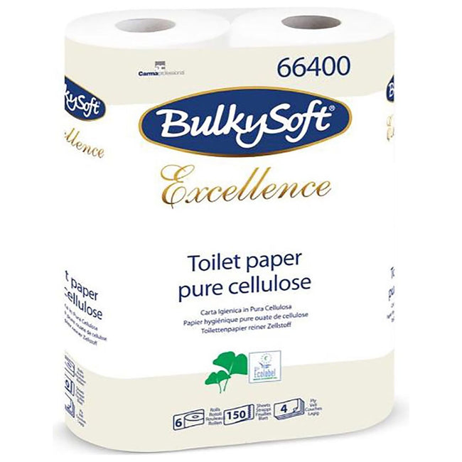 Bulkysoft - Bulkysoft Excellence Toilettenpapier, 4 -layer, 150 Blätter, Packung mit 6 Rollen