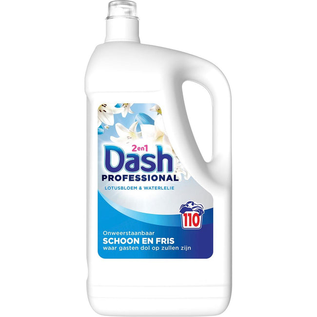 Dash - h Professional Detergente 2 en 1 Fórmula Fleurs de Lotus Lily, botella 4,95 litros, 110 dosis