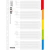 OFFICE products -   tabbladen, A4, karton, 11-gaatsperforatie, geassorteerde kleuren, 5 tabs