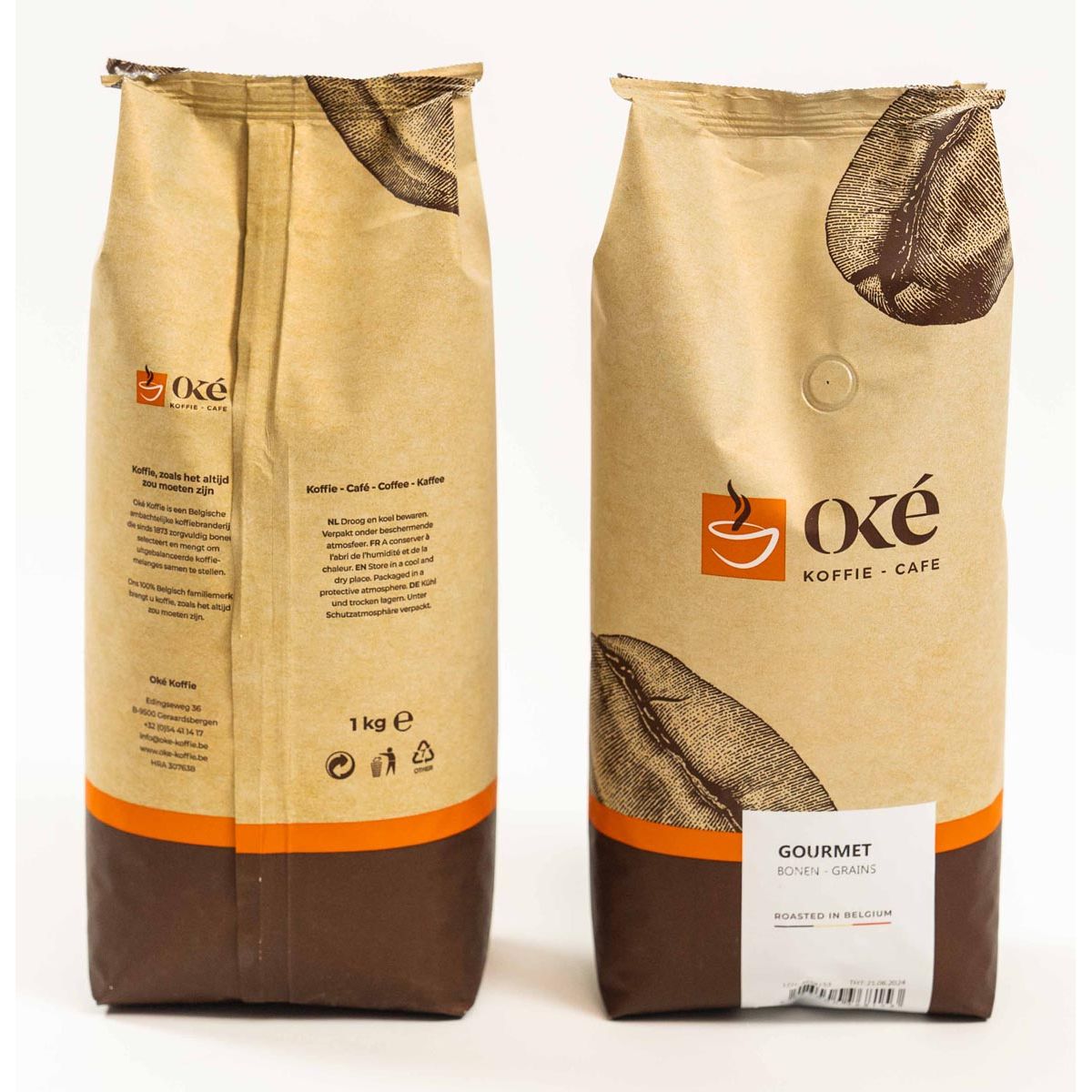 OKE Koffie - Caffè OKe in grani, sacchetto da 1 kg, Gourmet