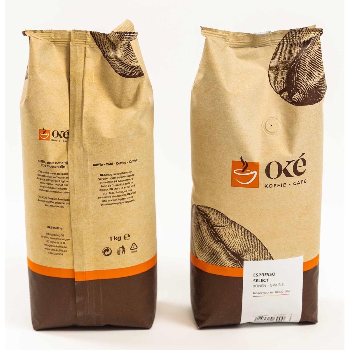 OKE Koffie - OKe coffee beans, 1 kg bag, Espresso Select
